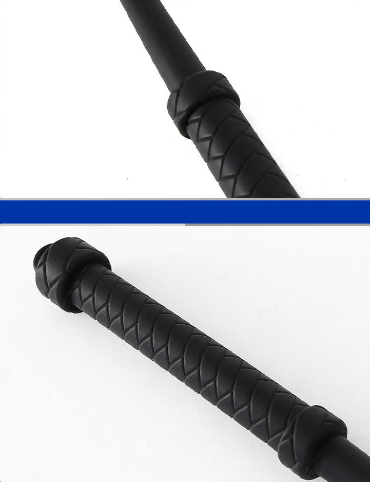 Firm Black Silicone BDSM Training Whip