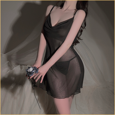 Mesh Sexy Butterfly Back Strap Nightdress