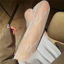 Load image into Gallery viewer, Sunflower patterned fishnet Stocking