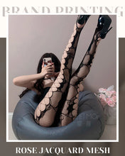 Load image into Gallery viewer, Sexy Rose Jacquard Mesh Pantyhose - Side Hollow