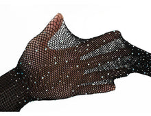 Load image into Gallery viewer, Sparkling Rhinestone Small Mesh Fishnet Stockings