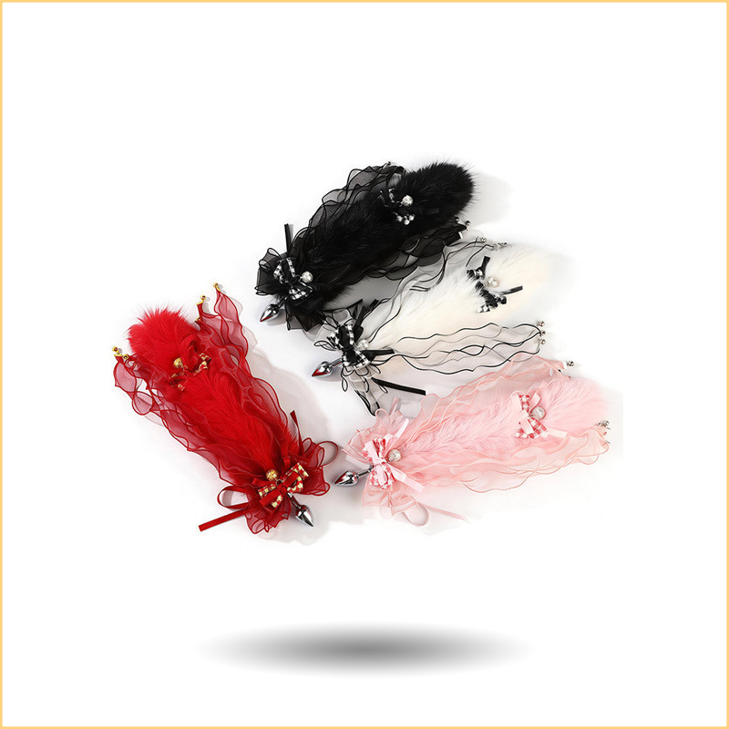 Detachable Bell & Tassel Tail Plug with Plush Tail