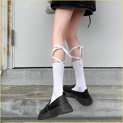 Japanese-style Crossed Leg Strap Socks