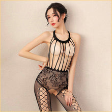 Load image into Gallery viewer, Mesh open-crotch bodystocking for seductive allure.