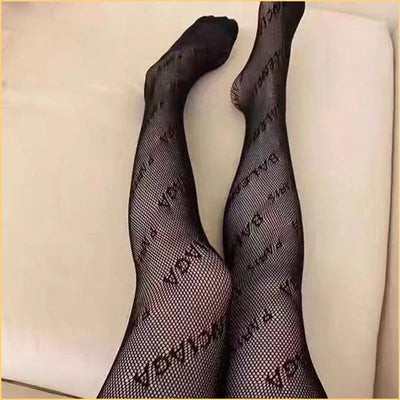 Balenciaga logo Fishnet Stocking
