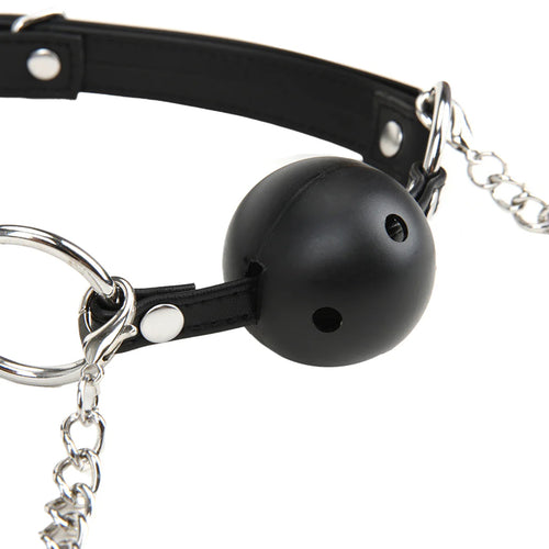 Breathable Ball Gag with Nipple Clamps