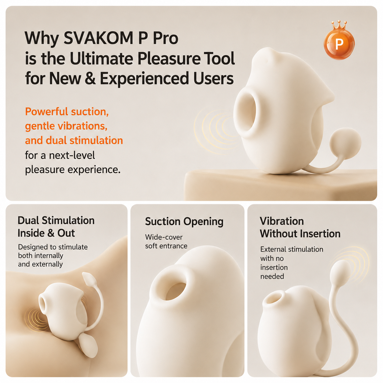 SVAKOM Que Pro App-Controlled Suction & Vibration Stimulator