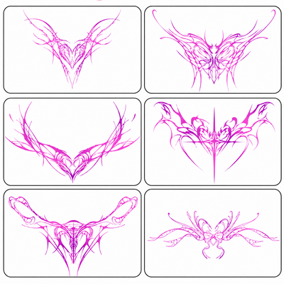 Sexy Succubus Color-Changing Temporary Tattoos 6Pcs