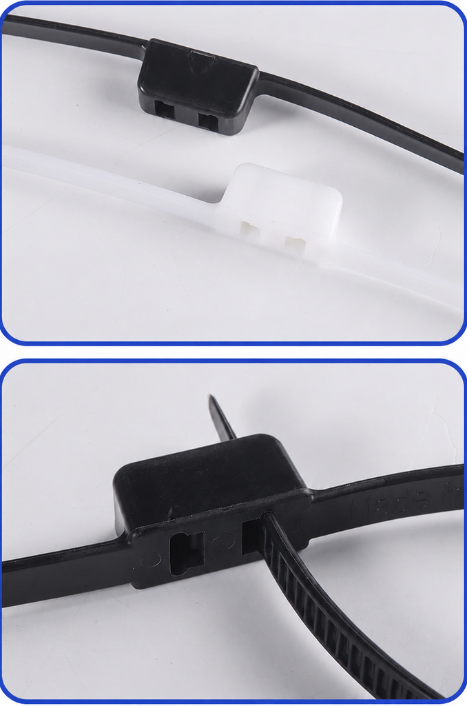 Disposable Plastic Restraint Cuffs – Black Double-Loop Zip Tie