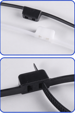 Load image into Gallery viewer, Disposable Plastic Restraint Cuffs – Black Double-Loop Zip Tie