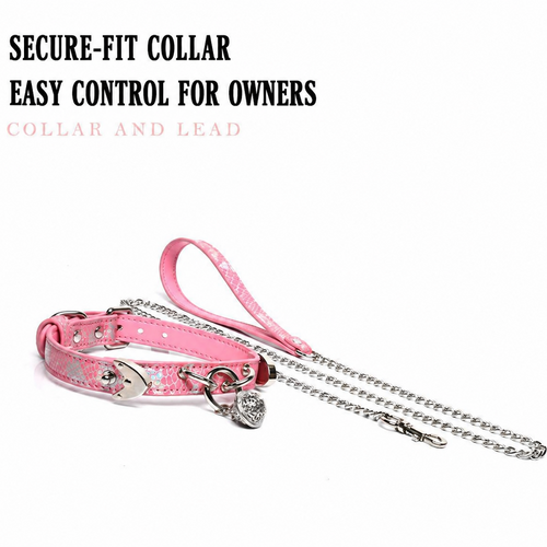 Pink Glitter Snakeskin K9 Training Collar