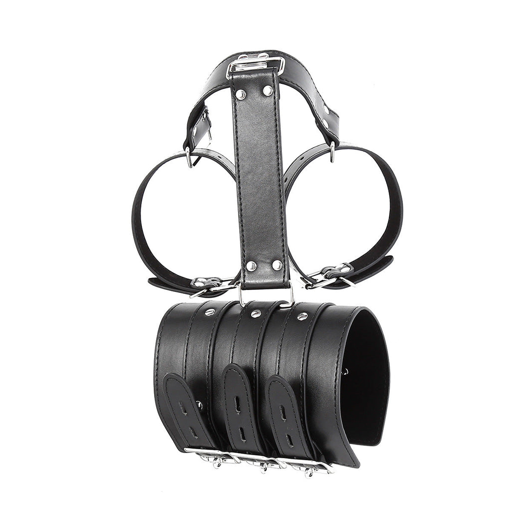 Black Leather Behind-the-Back Restraint Harness