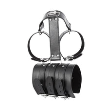 Load image into Gallery viewer, Black Leather Behind-the-Back Restraint Harness