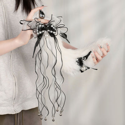 Detachable Bell & Tassel Tail Plug with Plush Tail