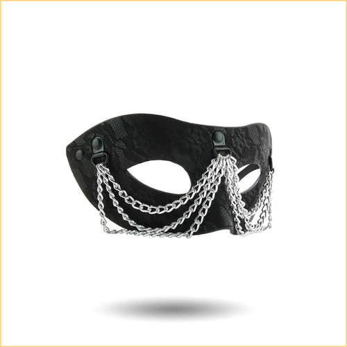 Sincerely Chained Lace Mask in Black
