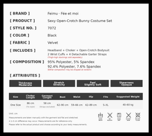 Load image into Gallery viewer, Black Velvet Open-Crotch Bunny Costume Set