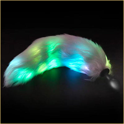 Glowing Fox Tail Silicone Butt Plug
