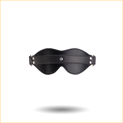 Cross-Bound Leather Fetish Blindfold