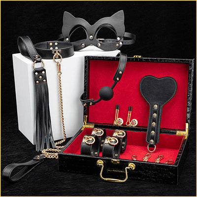 Premium Genuine Leather Bondage SM Set
