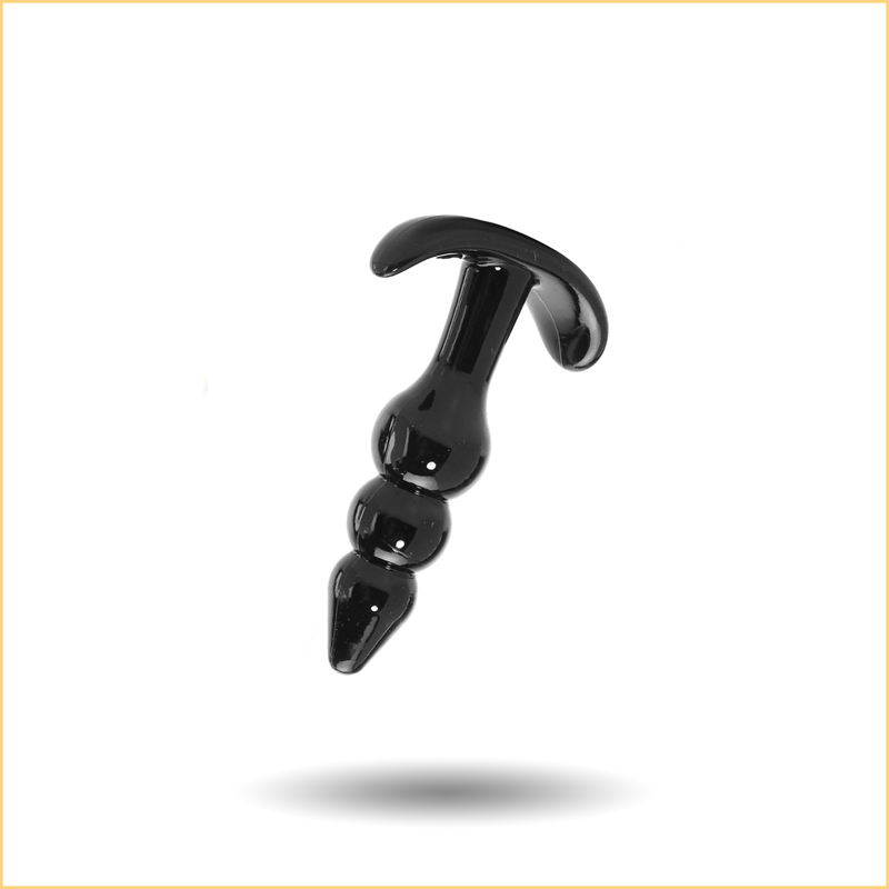 Jelly Rancher Ripple T Butt Plug in Black  FoxySM