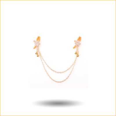 Chain Bell Diamond Flower Nipple Clamps