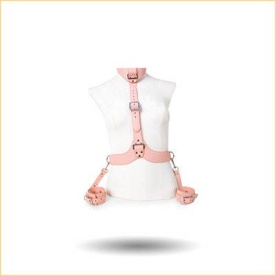 JiuDouJiu Wearable Choker Handcuff Set in Pink